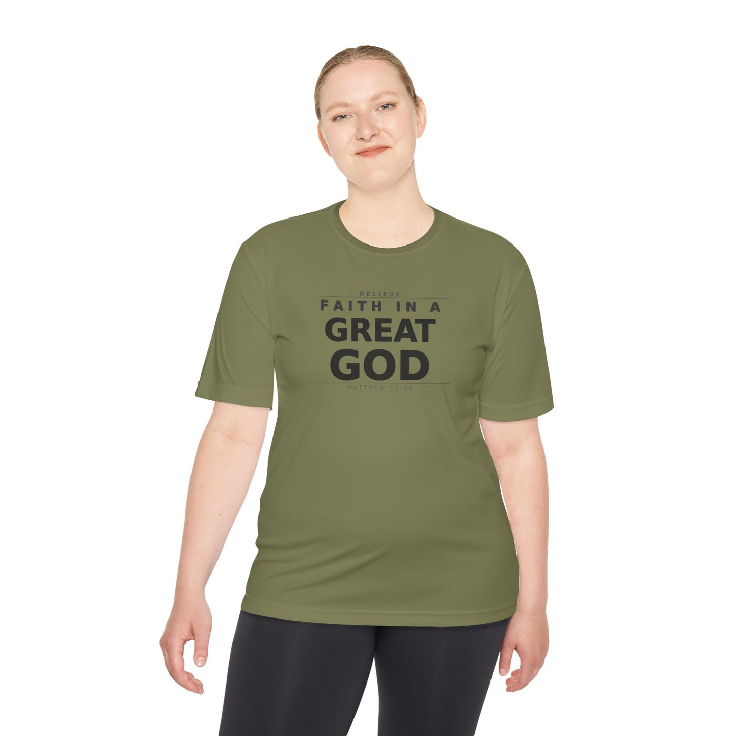 MANFULLY- Faith in a Great God Performance Tee | Christian Moisture-Wicking Athletic Shirt