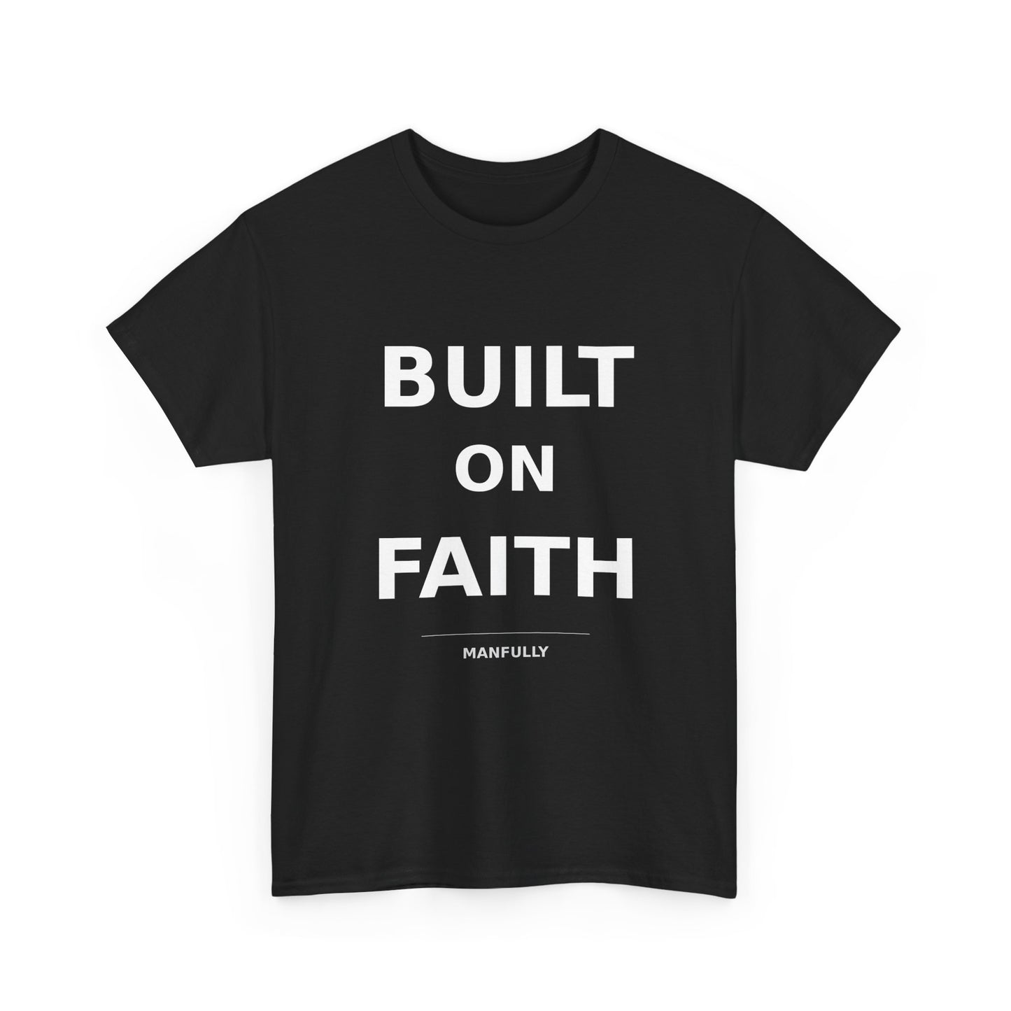 Built on Faith™ White-on-White Premium Tee | Manfully