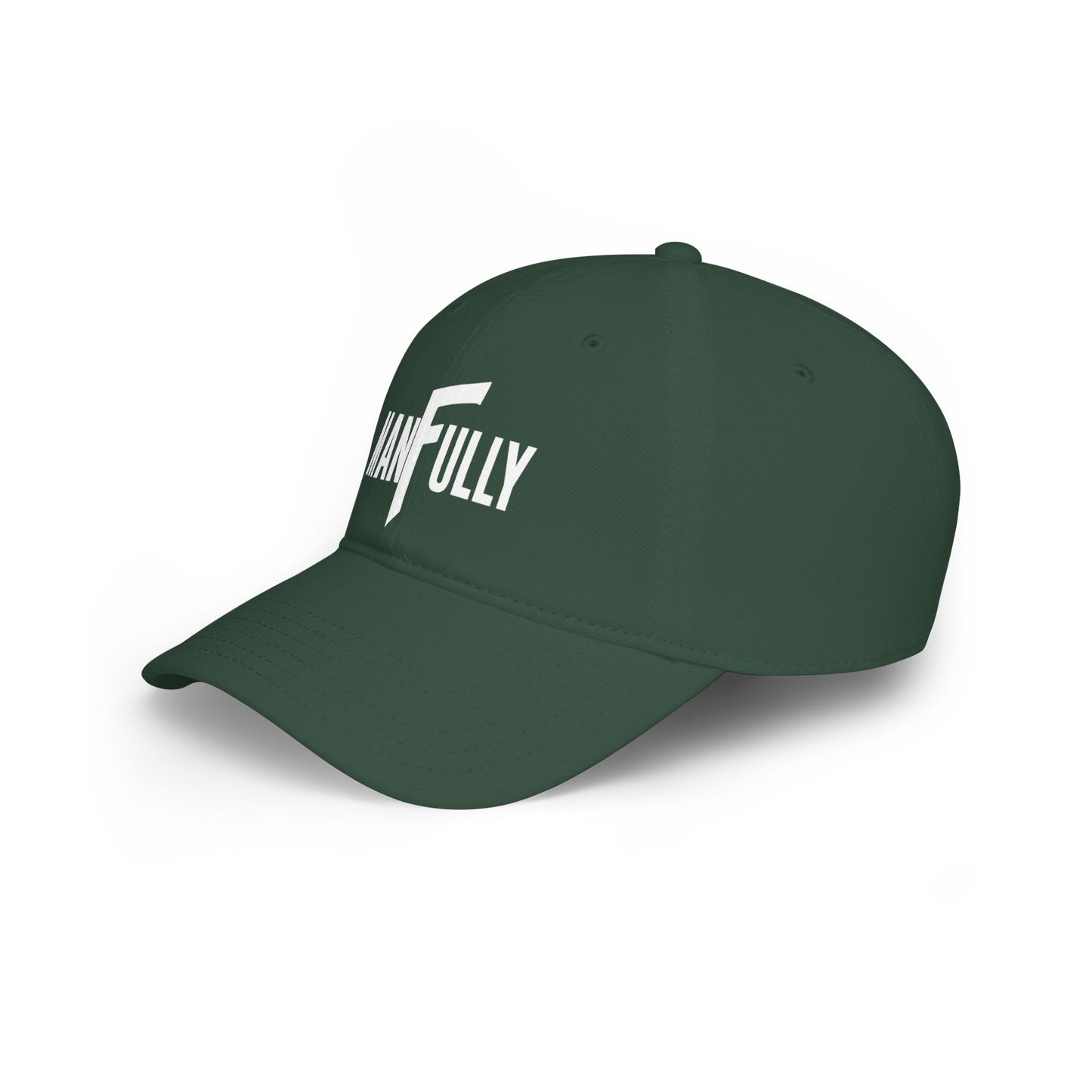 ManFully Embroidered Logo Hat | Low Profile Cotton Twill Baseball Cap | Christian Men's Faith Apparel