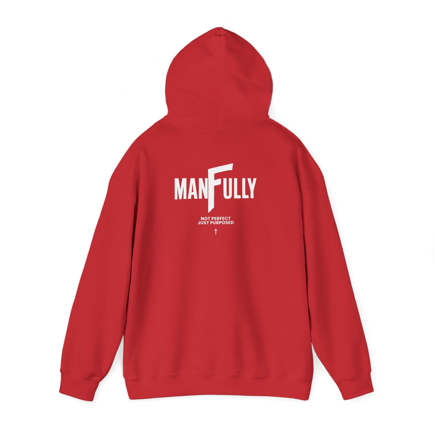 ManFully "My Grace Is Sufficient" Christian Hoodie | Not Perfect Just Purposed Faith-Based Men's Sweatshirt | 2 Corinthians 12:9 Apparel