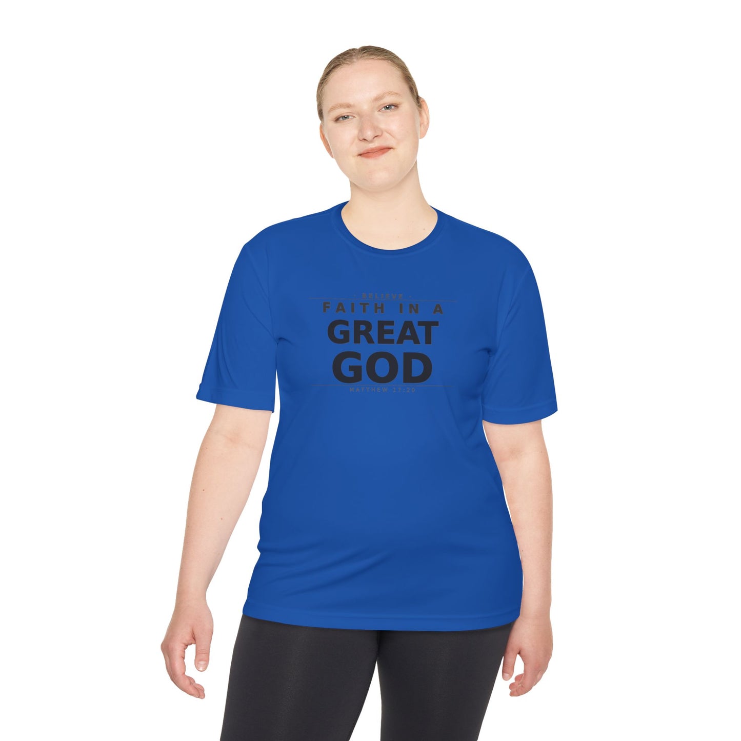 MANFULLY- Faith in a Great God Performance Tee | Christian Moisture-Wicking Athletic Shirt