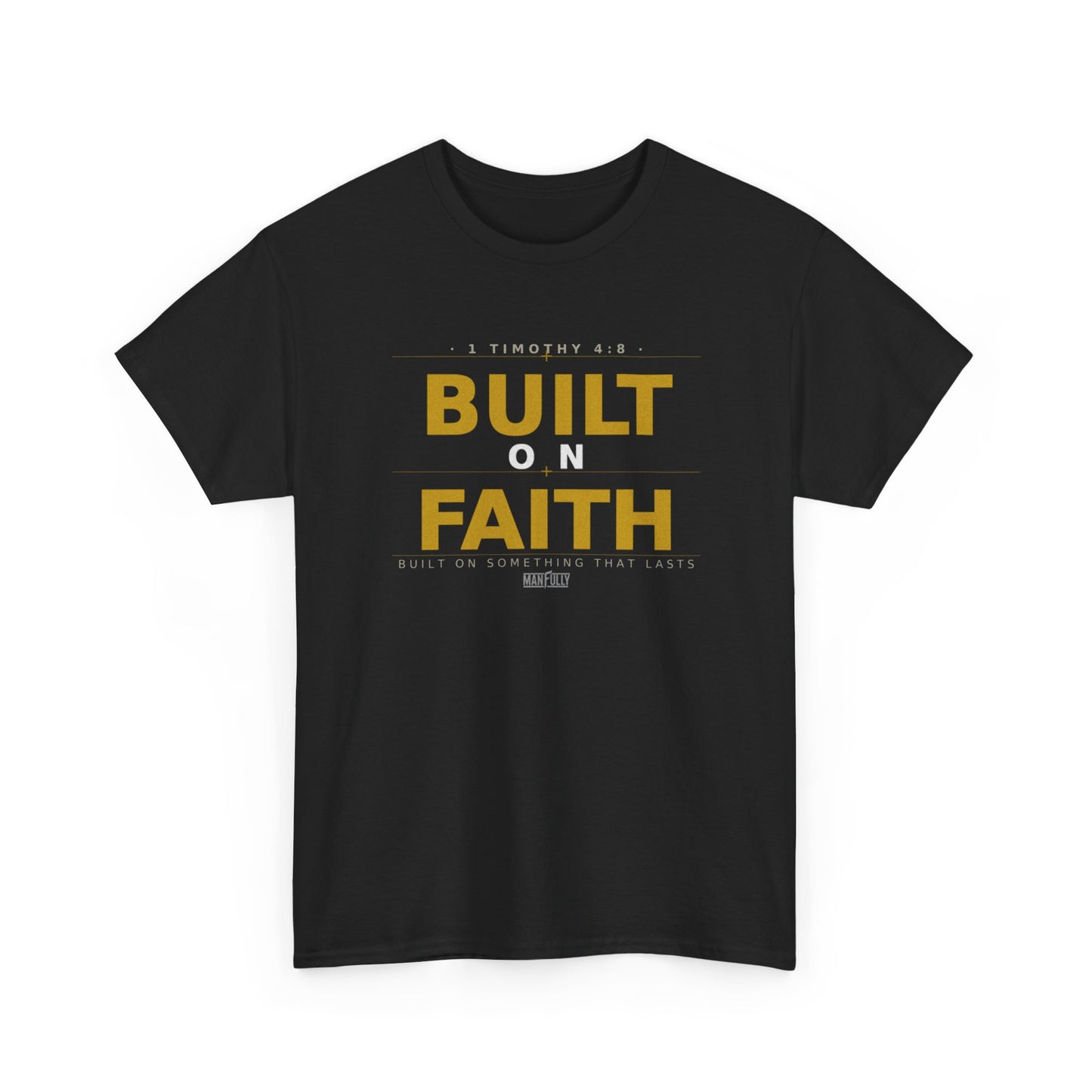 Built on Faith™ White-on-White Premium Tee | Manfully