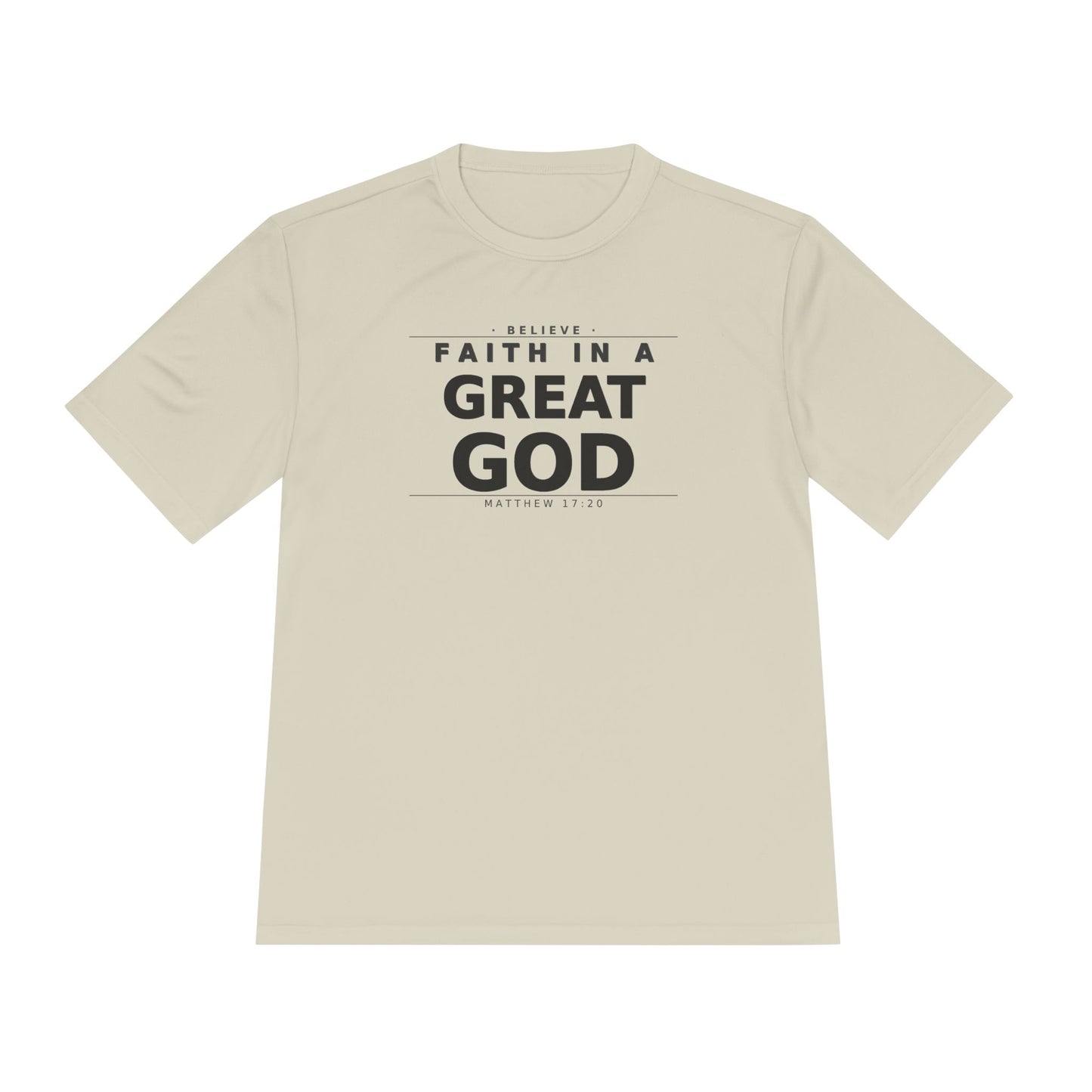 MANFULLY- Faith in a Great God Performance Tee | Christian Moisture-Wicking Athletic Shirt