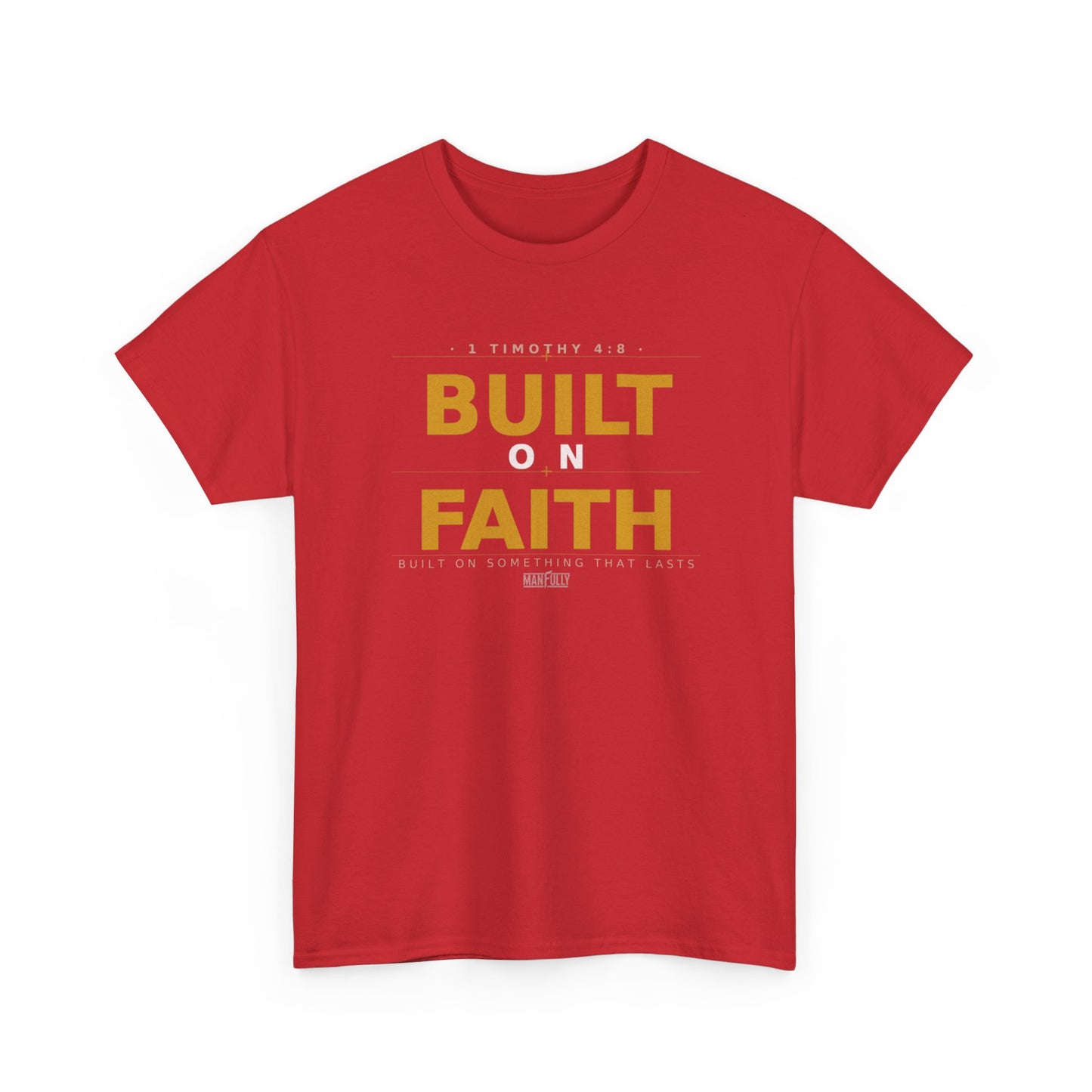 Built on Faith™ White-on-White Premium Tee | Manfully