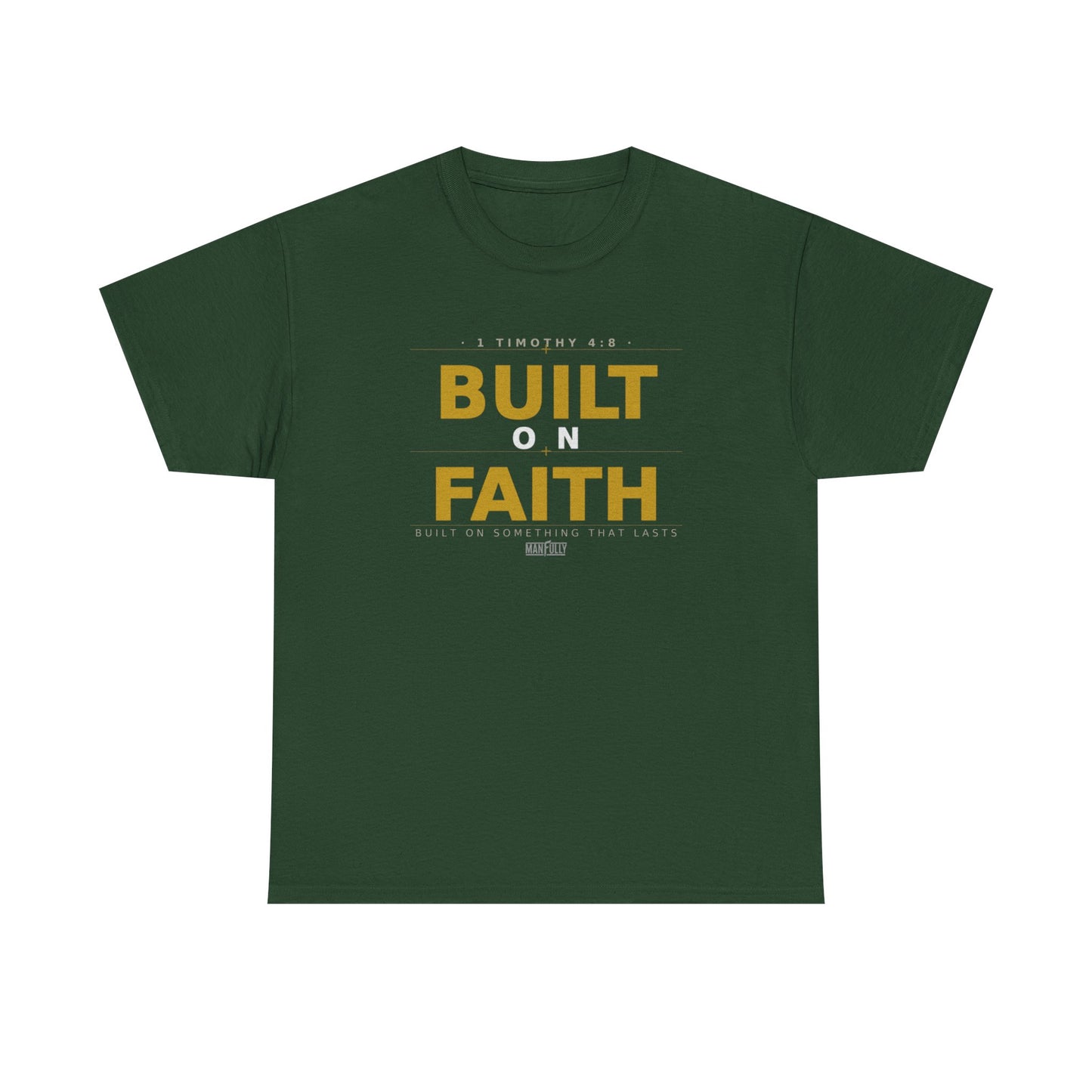 Built on Faith™ White-on-White Premium Tee | Manfully