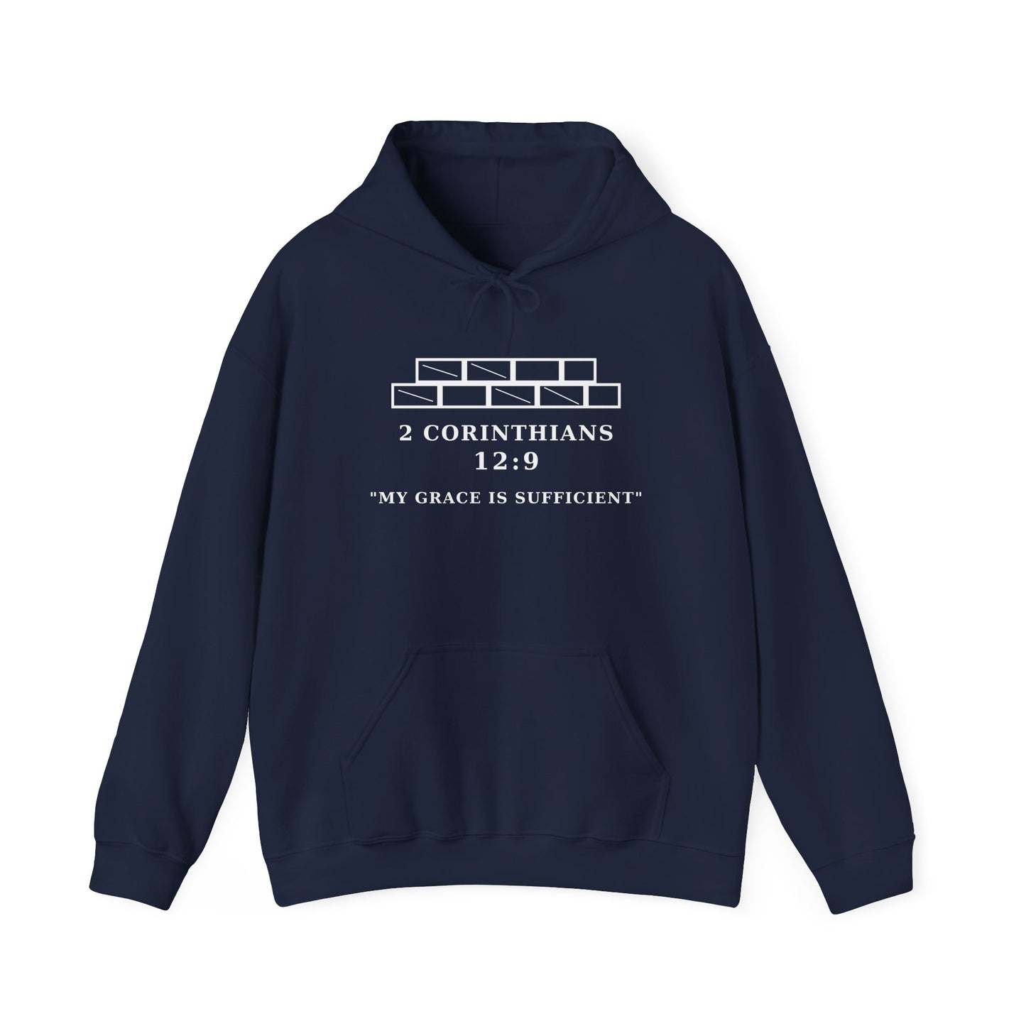ManFully "My Grace Is Sufficient" Christian Hoodie | Not Perfect Just Purposed Faith-Based Men's Sweatshirt | 2 Corinthians 12:9 Apparel