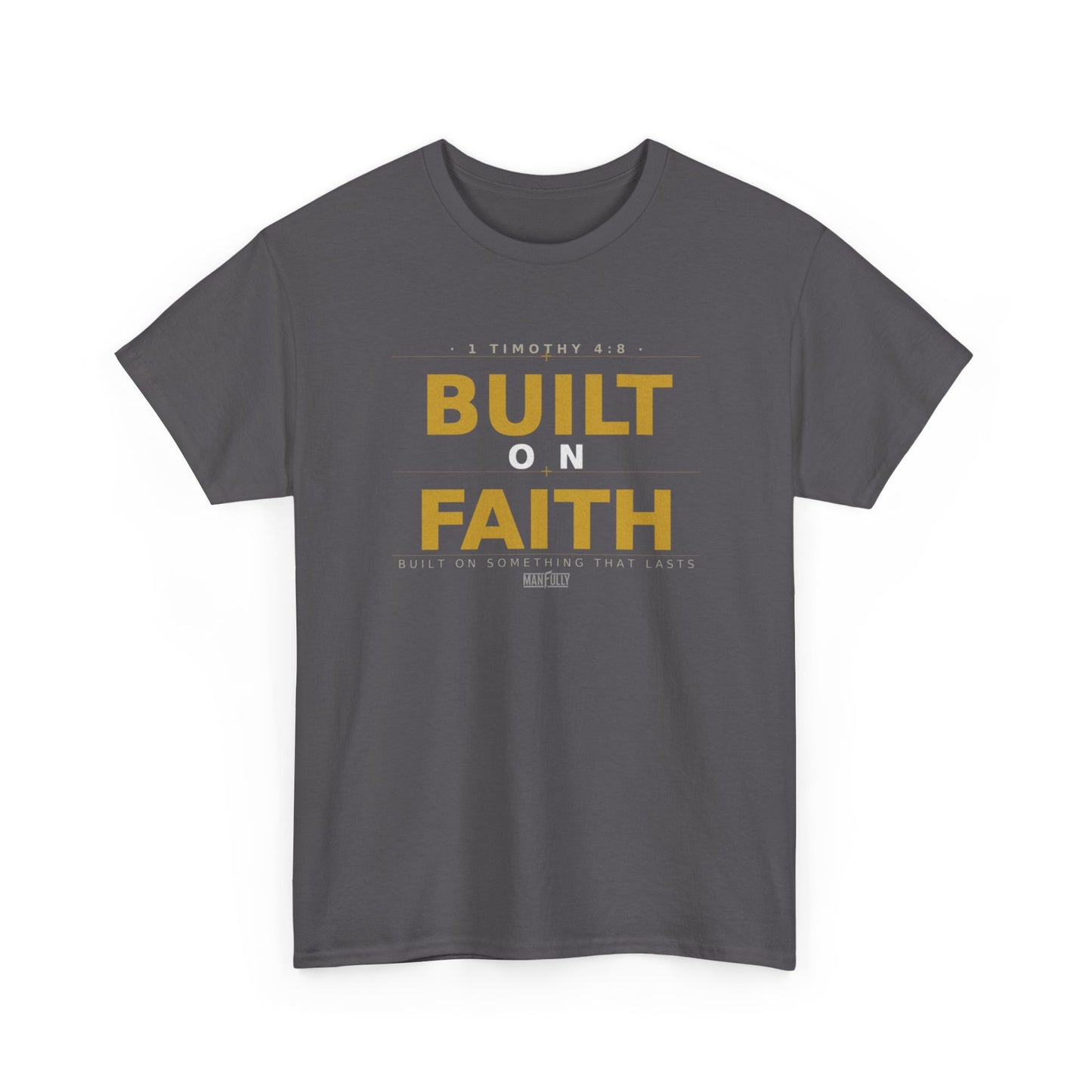 Built on Faith™ White-on-White Premium Tee | Manfully