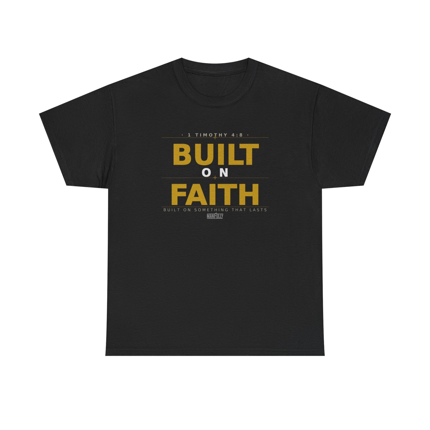 Built on Faith™ White-on-White Premium Tee | Manfully