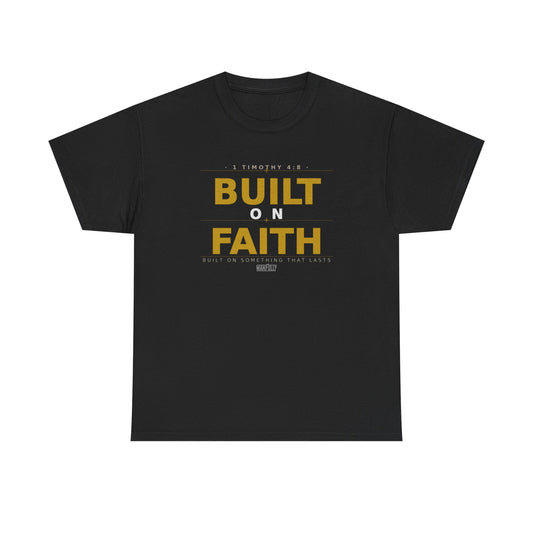 Built on Faith™ White-on-White Premium Tee | Manfully