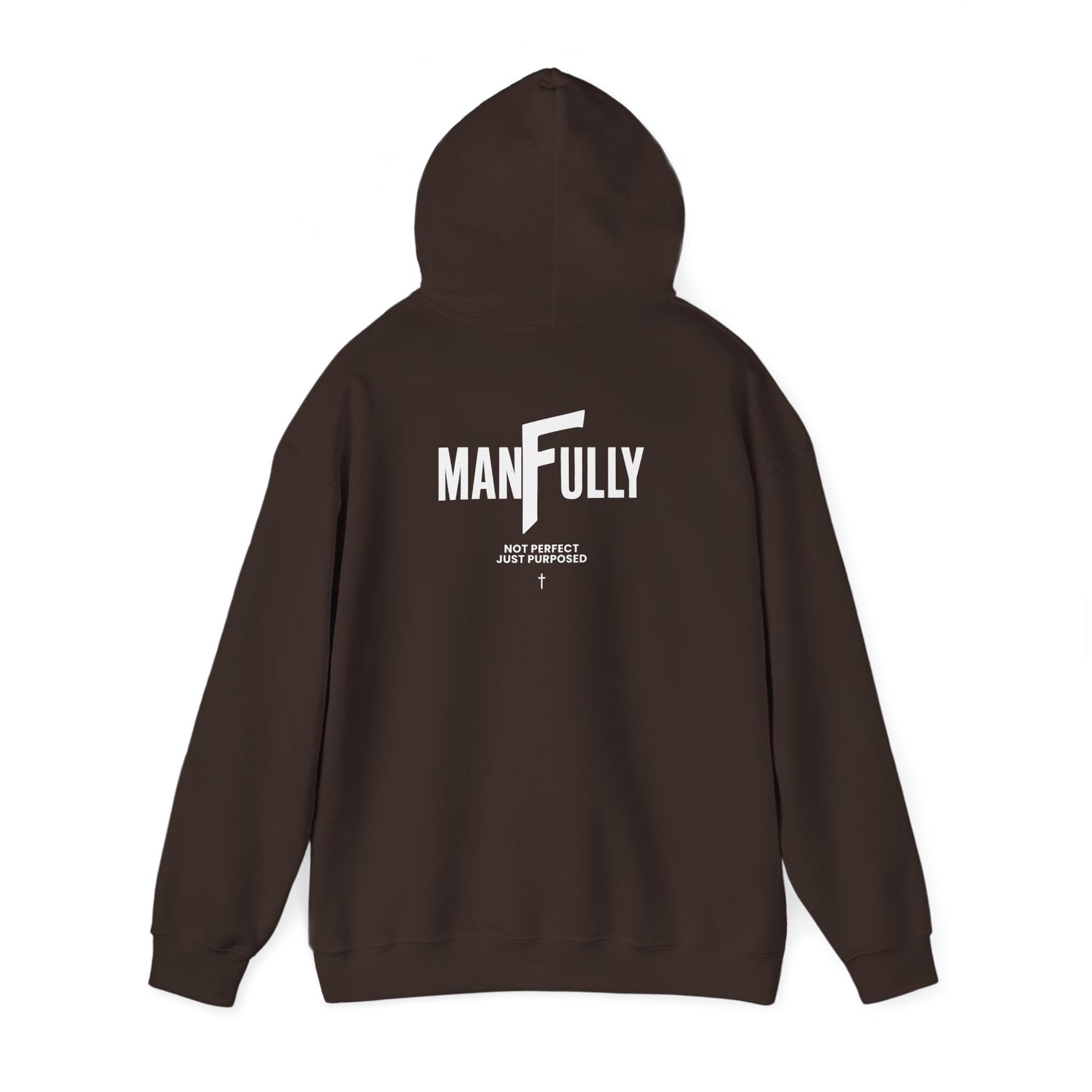 ManFully "My Grace Is Sufficient" Christian Hoodie | Not Perfect Just Purposed Faith-Based Men's Sweatshirt | 2 Corinthians 12:9 Apparel