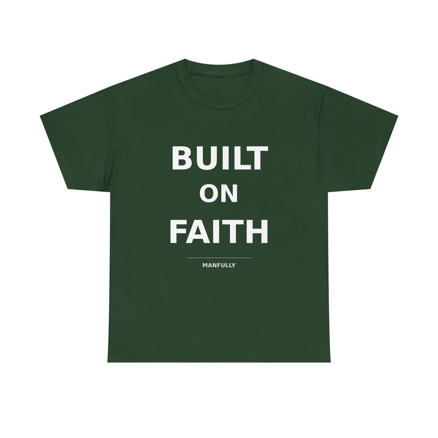 Built on Faith™ White-on-White Premium Tee | Manfully
