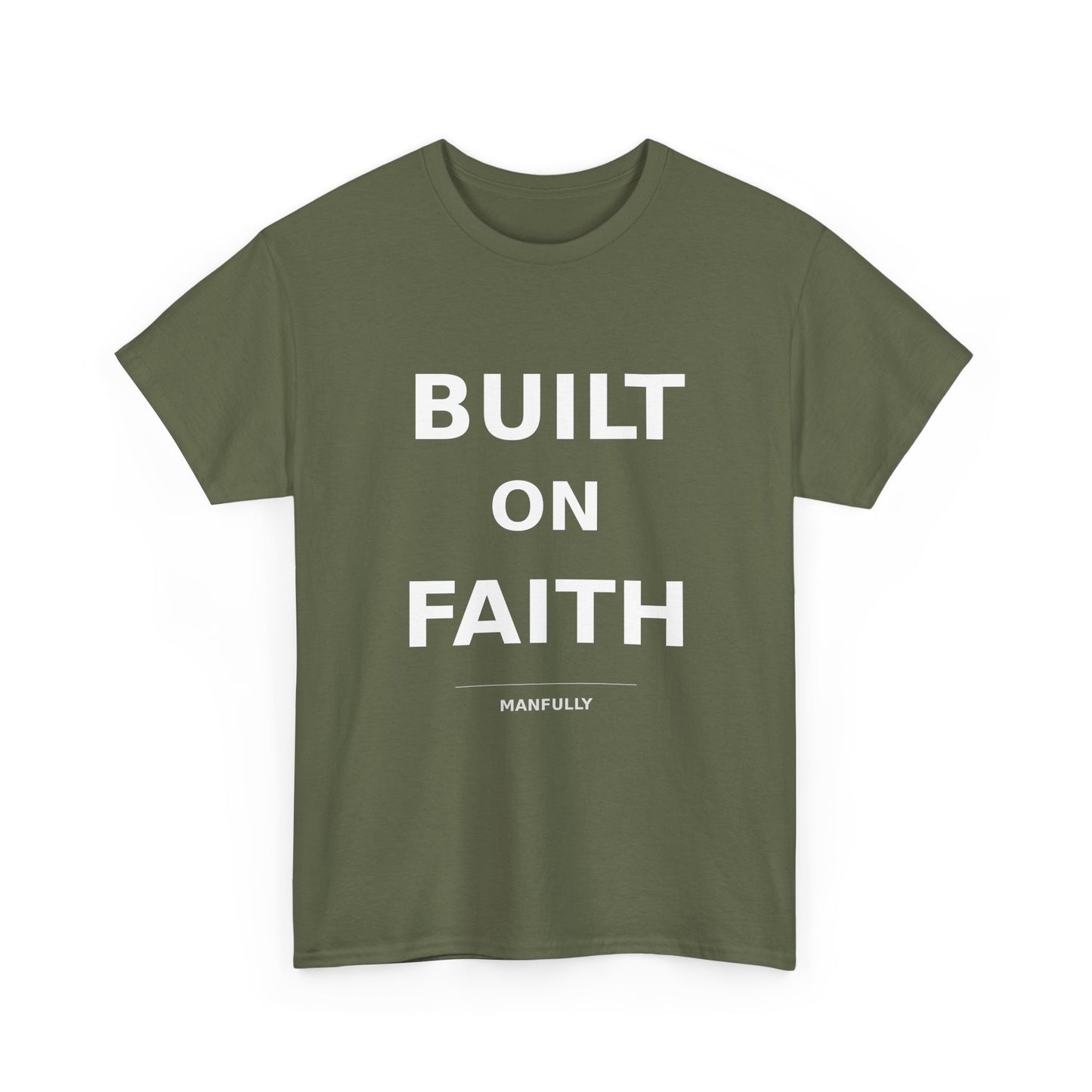 Built on Faith™ White-on-White Premium Tee | Manfully