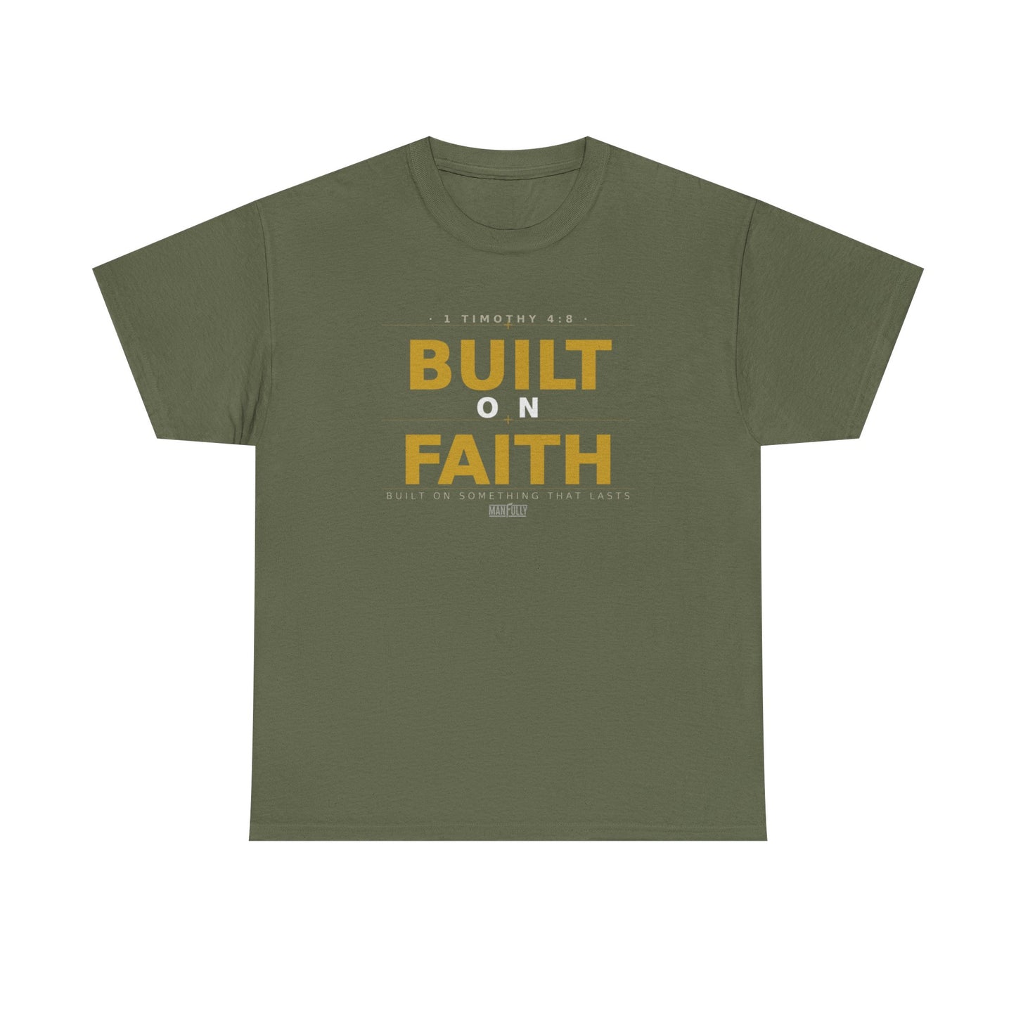 Built on Faith™ White-on-White Premium Tee | Manfully