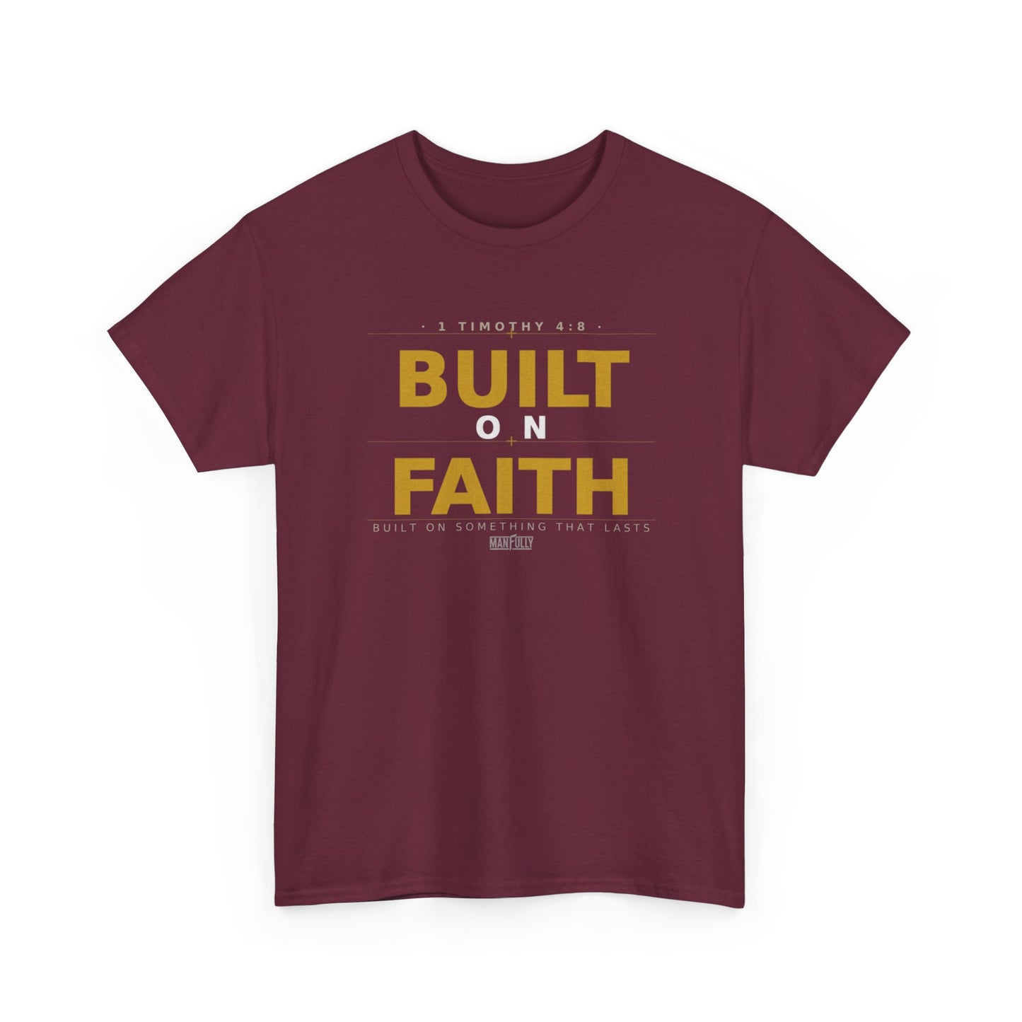 Built on Faith™ White-on-White Premium Tee | Manfully