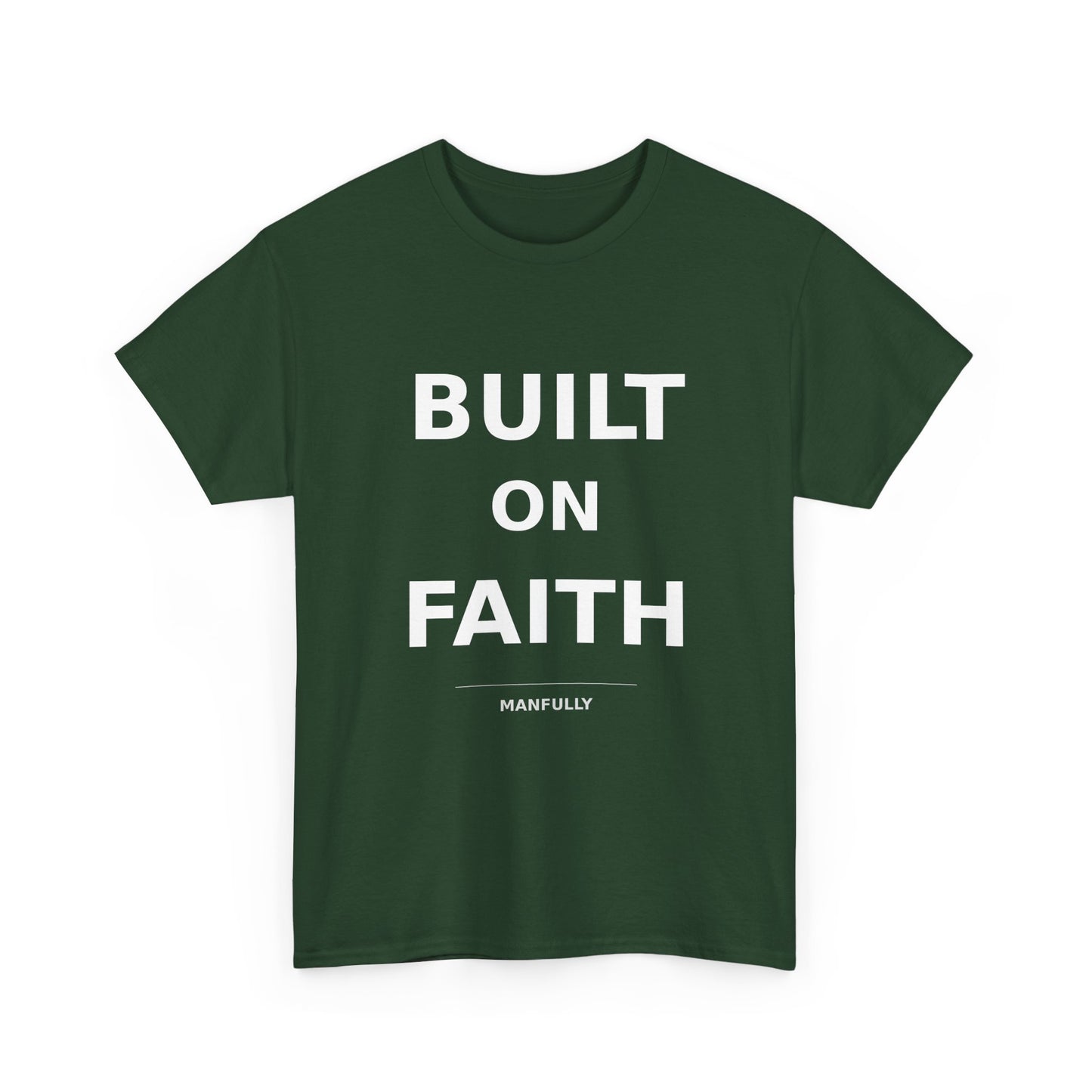 Built on Faith™ White-on-White Premium Tee | Manfully