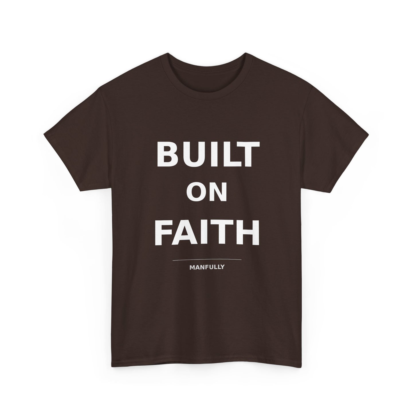 Built on Faith™ White-on-White Premium Tee | Manfully