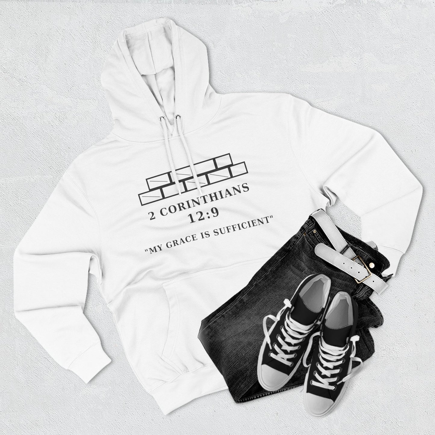 My Grace Is Sufficient Light Variations " Christian Hoodie | Not Perfect Just Purposed Faith-Based Men's Sweatshirt | 2 Corinthians 12:9 Apparel