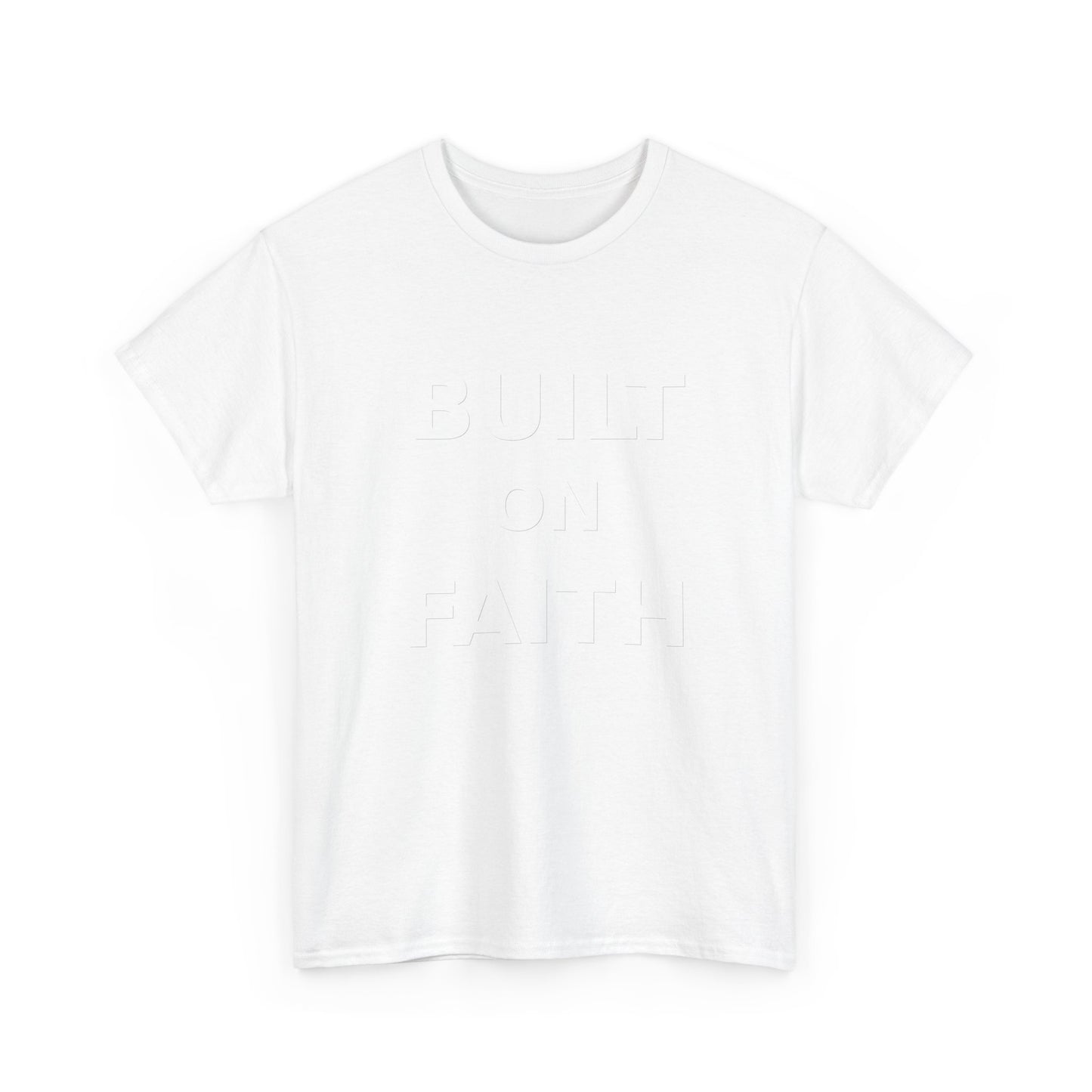 Built on Faith™ White-on-White Premium Tee | Manfully