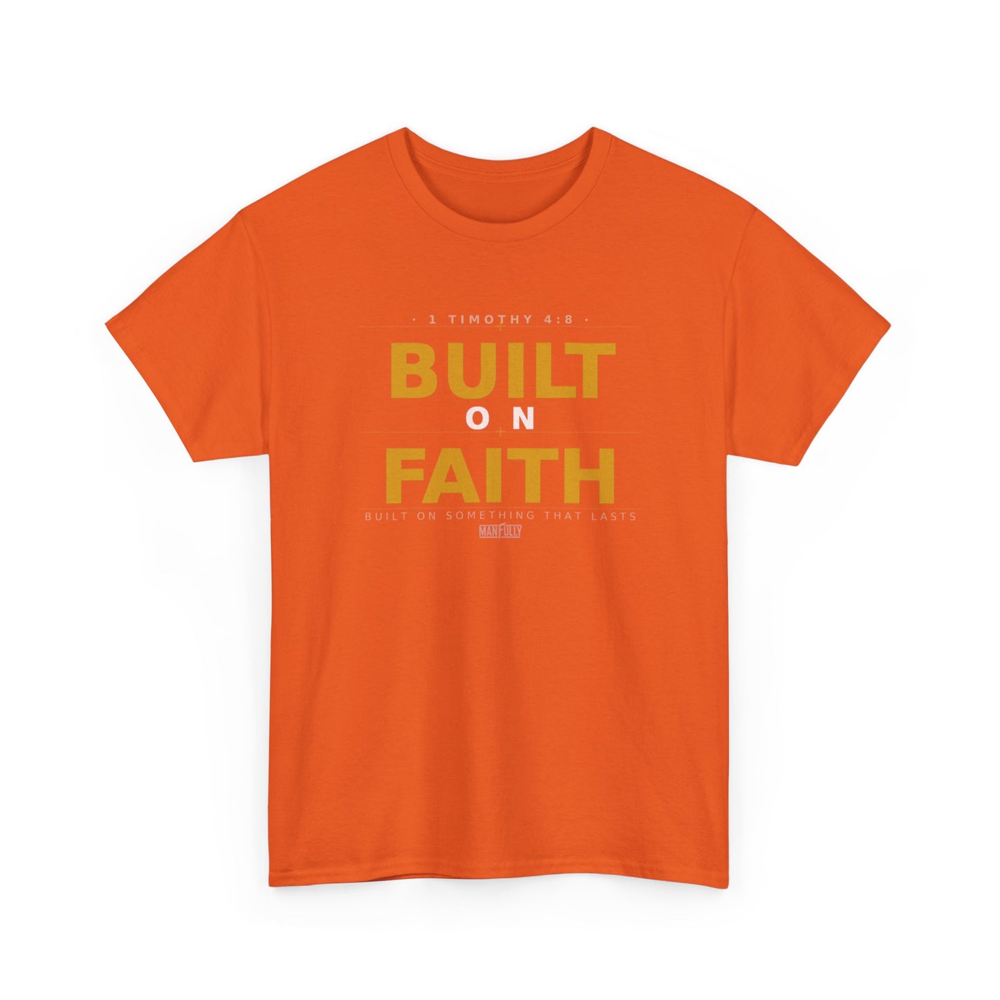 Built on Faith™ White-on-White Premium Tee | Manfully