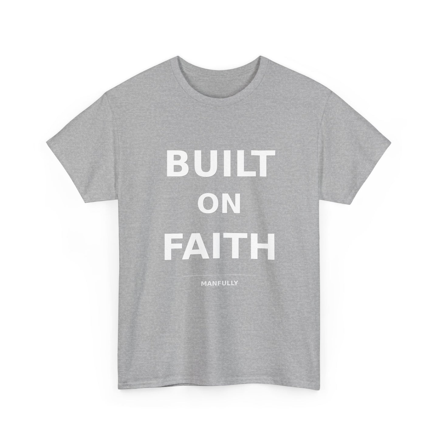 Built on Faith™ White-on-White Premium Tee | Manfully