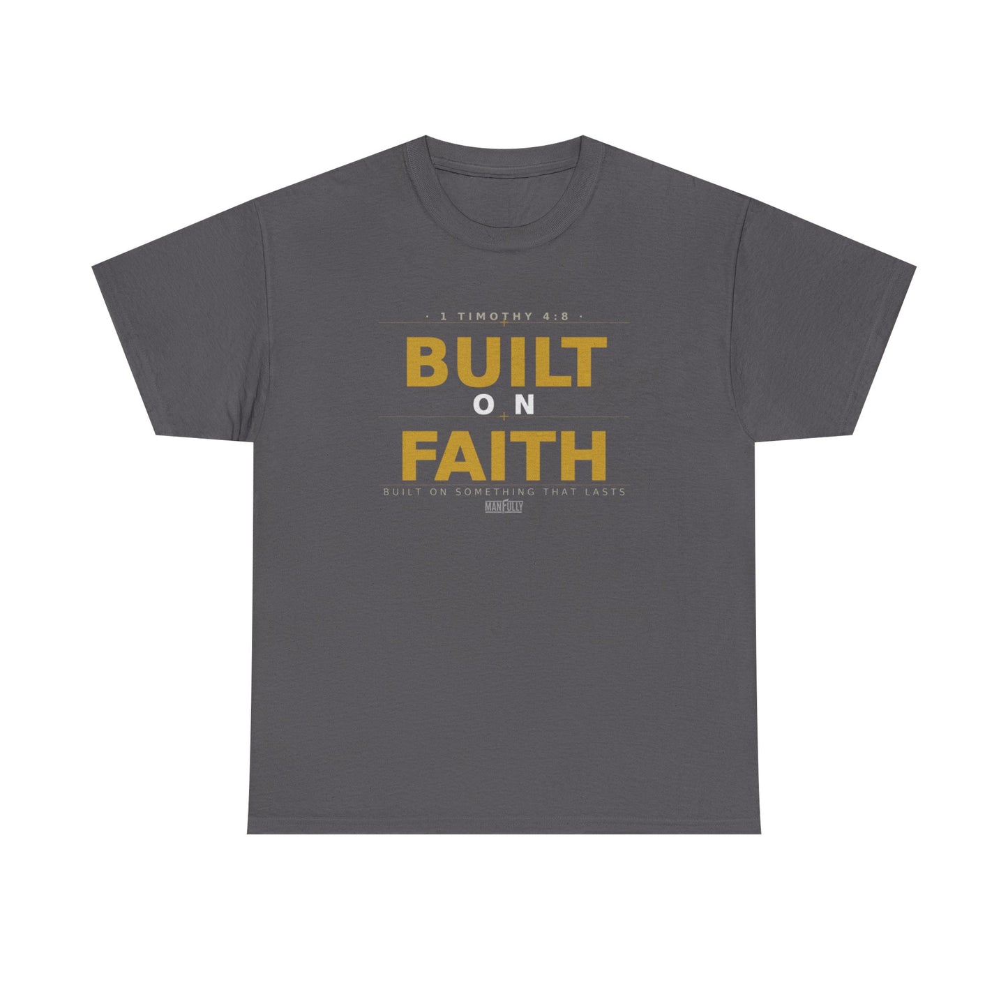 Built on Faith™ White-on-White Premium Tee | Manfully