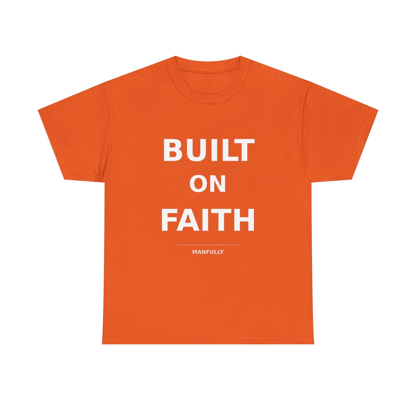 Built on Faith™ White-on-White Premium Tee | Manfully