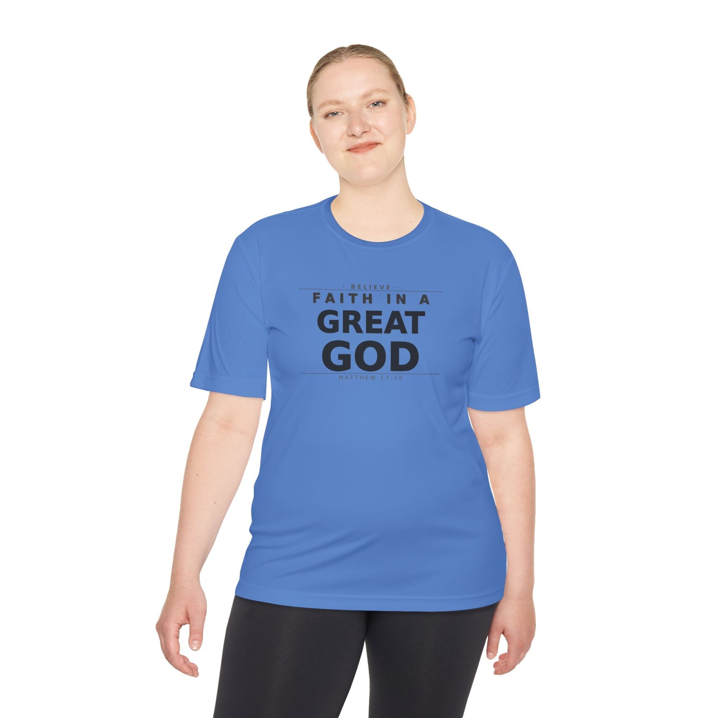 MANFULLY- Faith in a Great God Performance Tee | Christian Moisture-Wicking Athletic Shirt