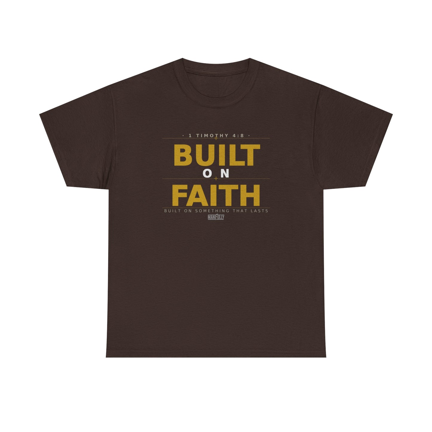 Built on Faith™ White-on-White Premium Tee | Manfully