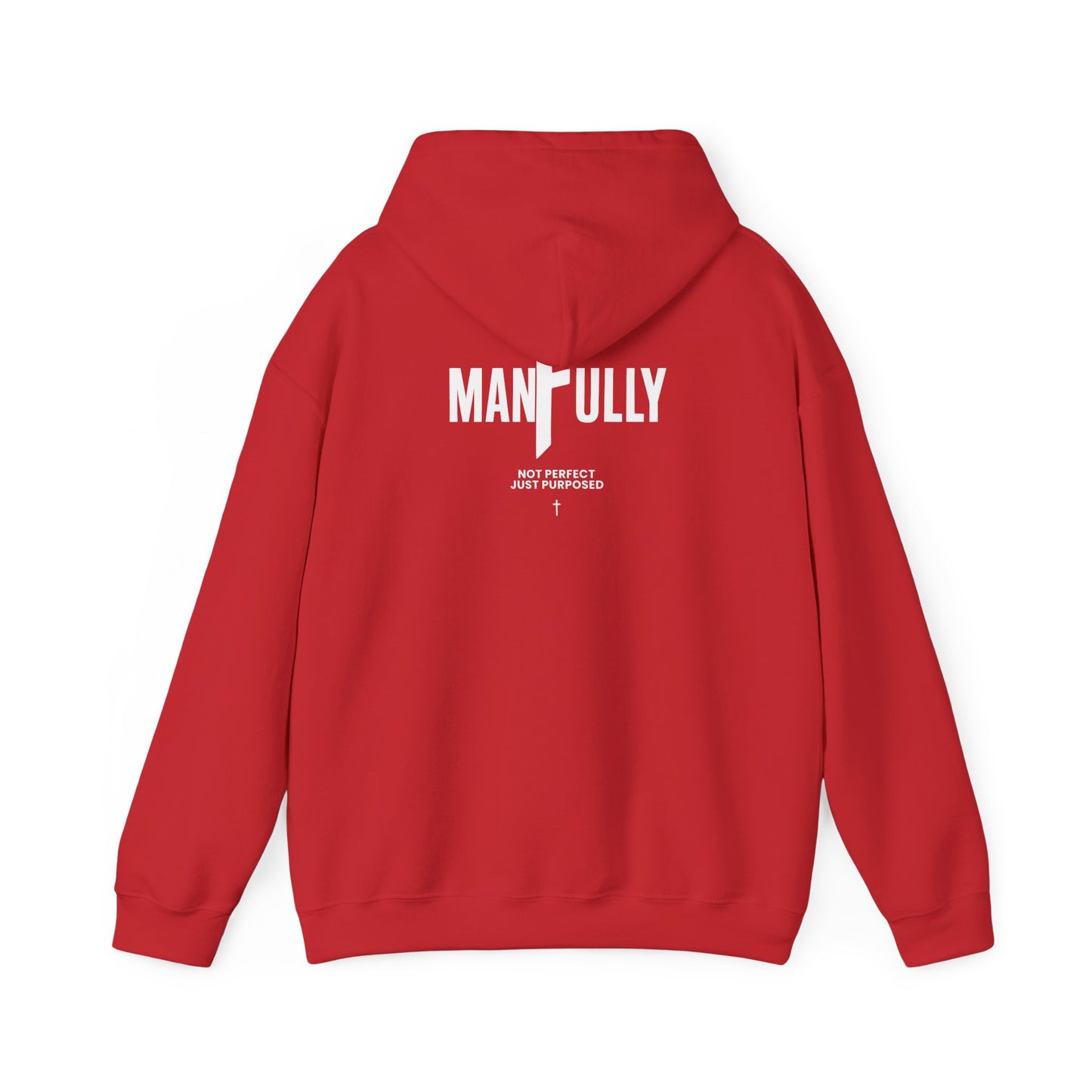 ManFully "My Grace Is Sufficient" Christian Hoodie | Not Perfect Just Purposed Faith-Based Men's Sweatshirt | 2 Corinthians 12:9 Apparel