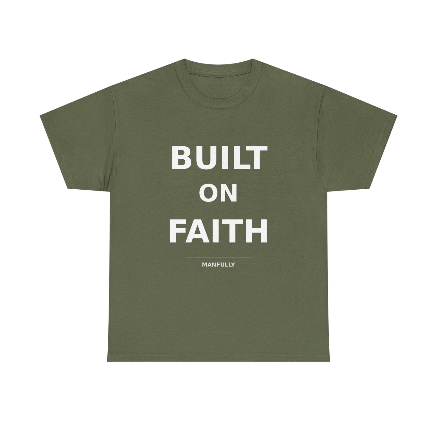 Built on Faith™ White-on-White Premium Tee | Manfully