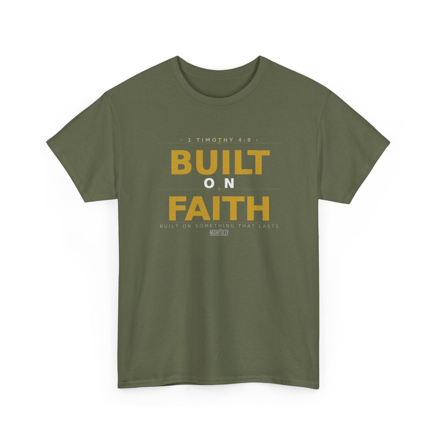 Built on Faith™ White-on-White Premium Tee | Manfully