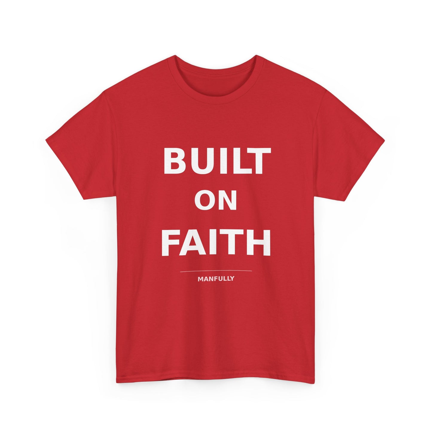 Built on Faith™ White-on-White Premium Tee | Manfully