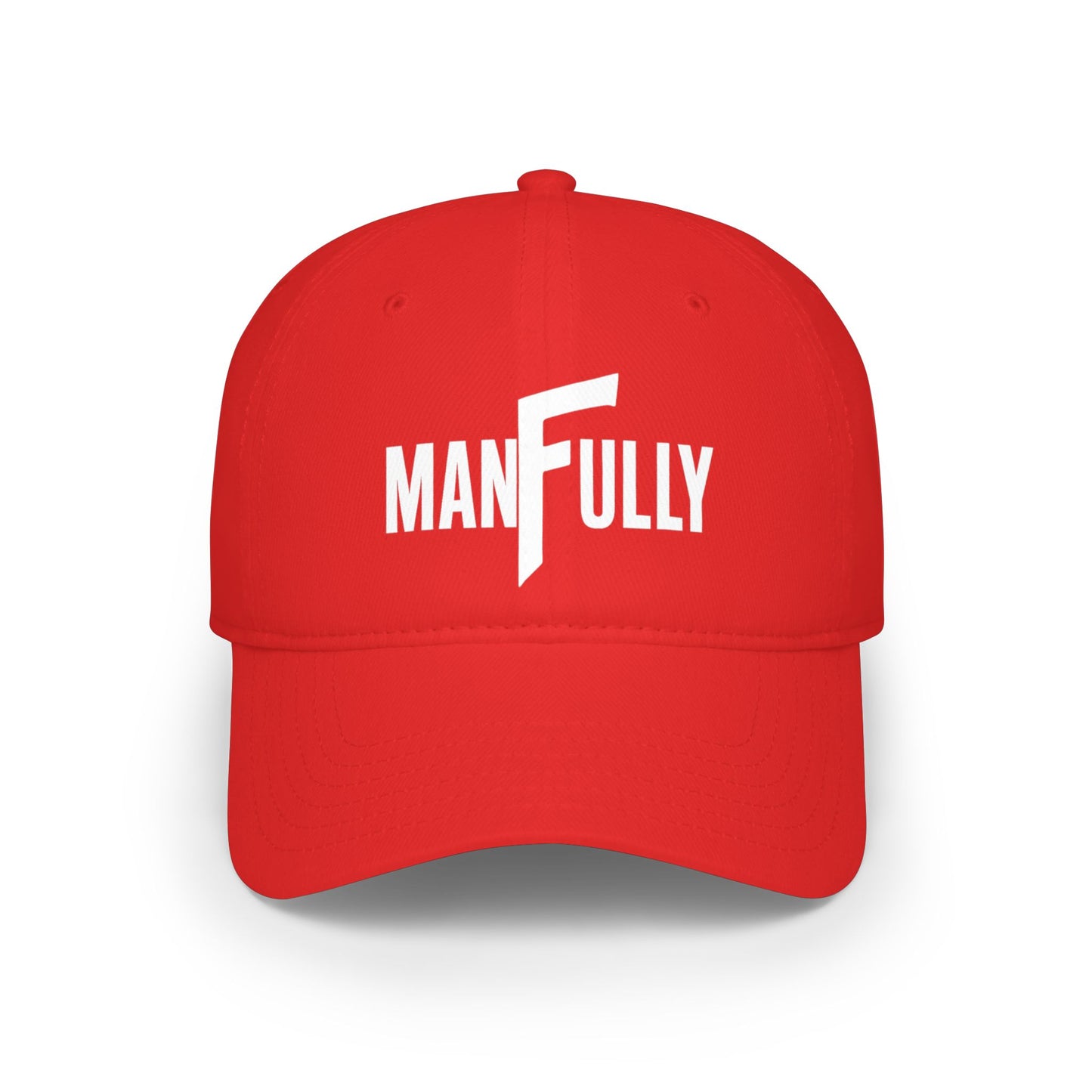 ManFully Embroidered Logo Hat | Low Profile Cotton Twill Baseball Cap | Christian Men's Faith Apparel