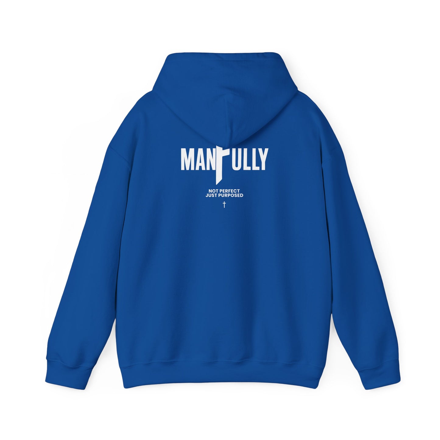 ManFully "My Grace Is Sufficient" Christian Hoodie | Not Perfect Just Purposed Faith-Based Men's Sweatshirt | 2 Corinthians 12:9 Apparel