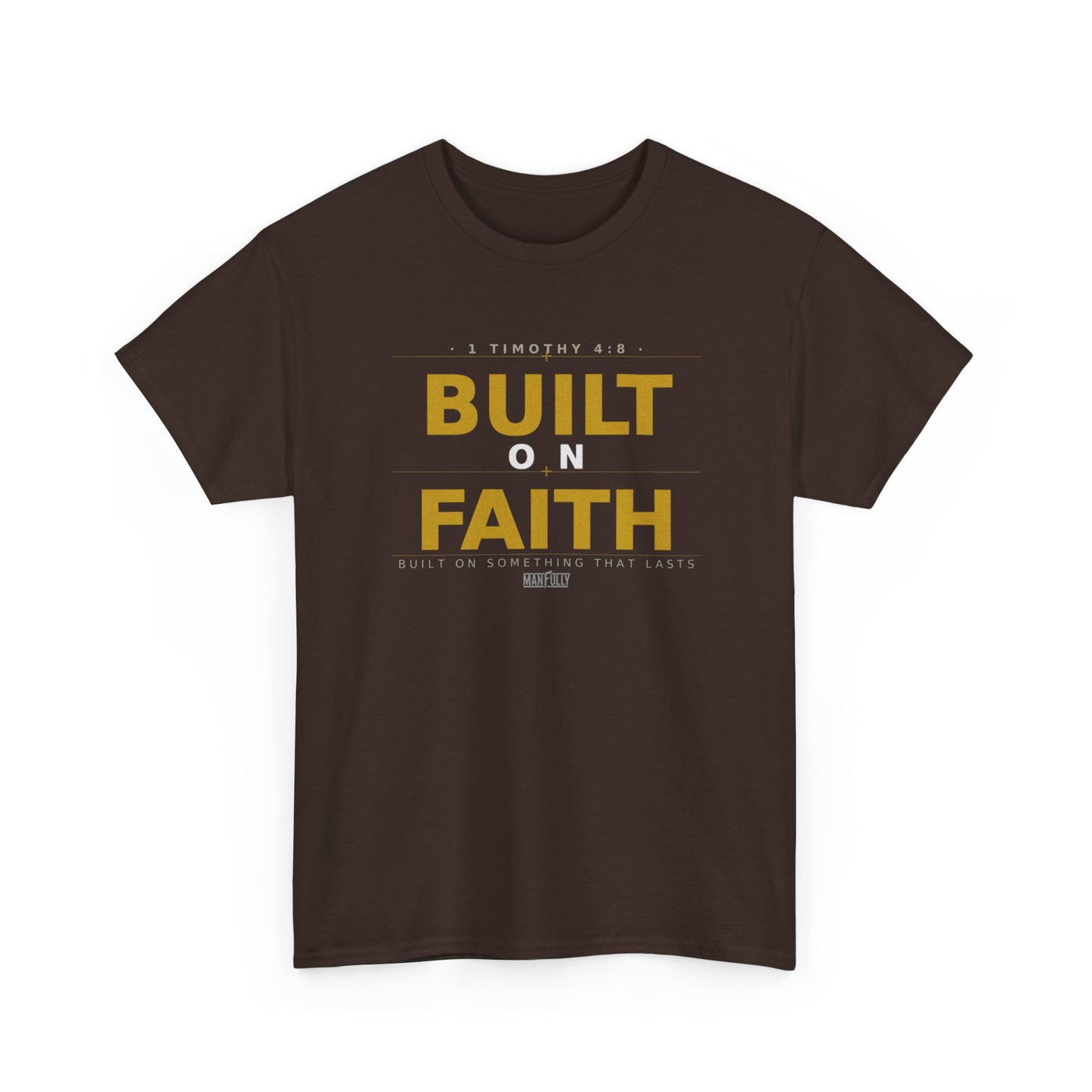 Built on Faith™ White-on-White Premium Tee | Manfully