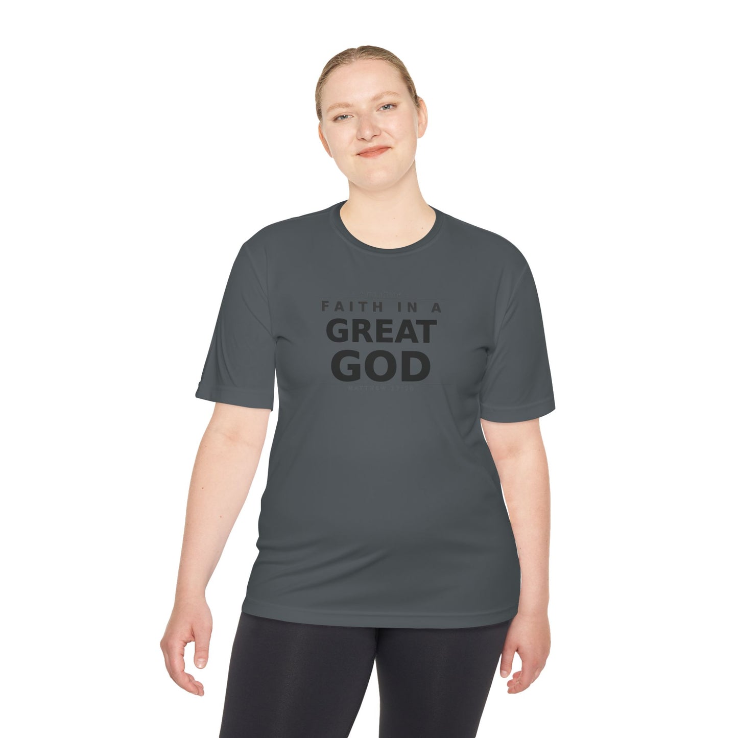 MANFULLY- Faith in a Great God Performance Tee | Christian Moisture-Wicking Athletic Shirt