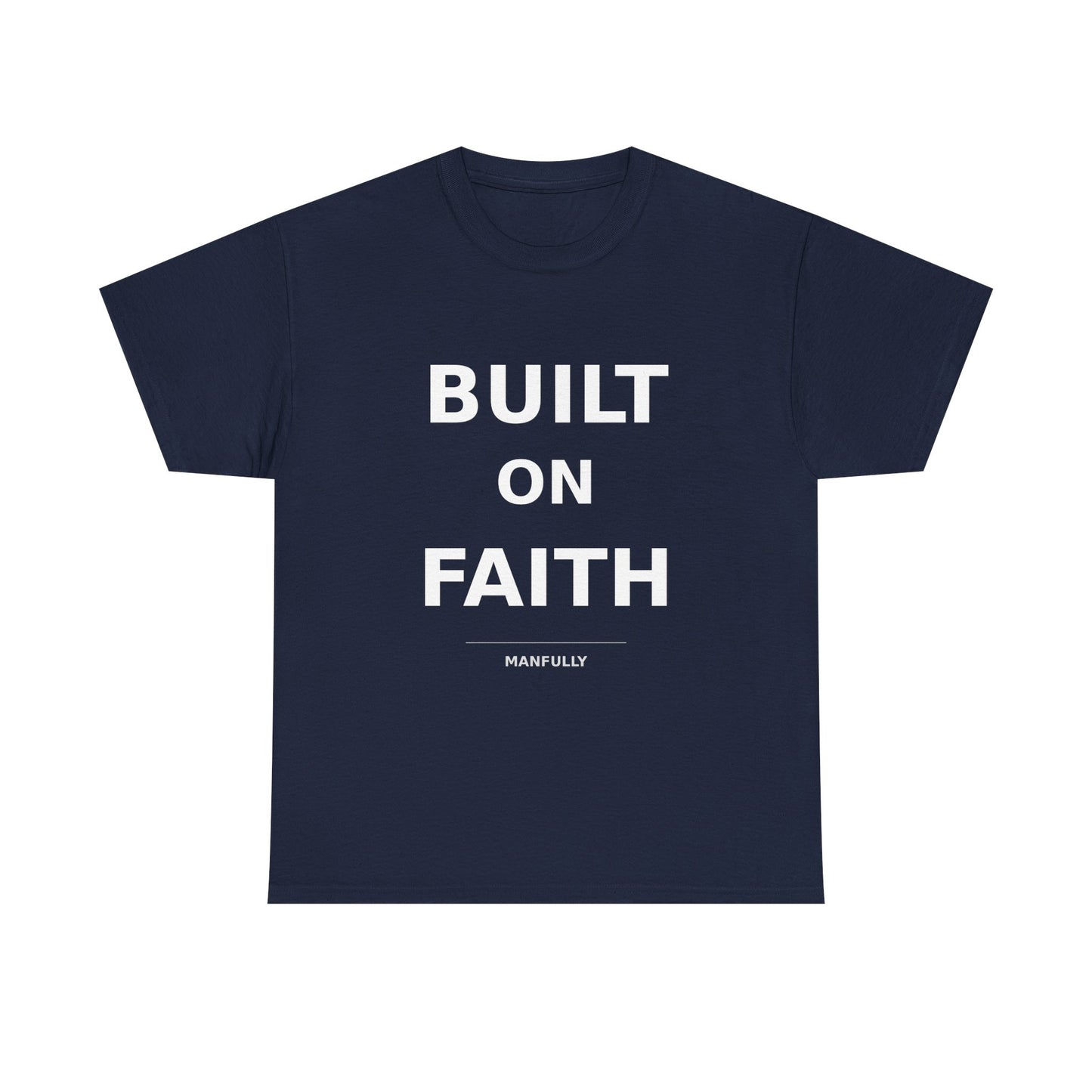 Built on Faith™ White-on-White Premium Tee | Manfully