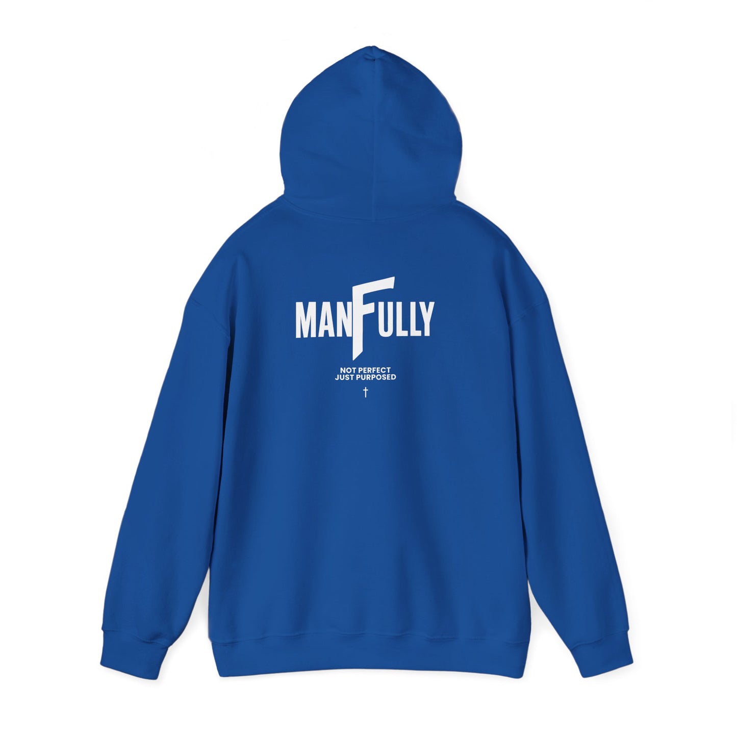ManFully "My Grace Is Sufficient" Christian Hoodie | Not Perfect Just Purposed Faith-Based Men's Sweatshirt | 2 Corinthians 12:9 Apparel