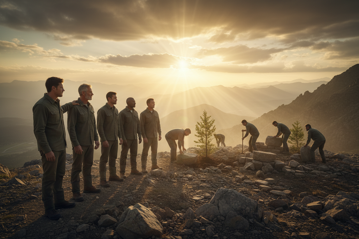 I NEED AN IMAGE OF MEN LEAVING A LEGACY (POWERFUL)