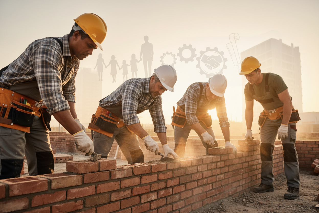 STRONG MEN BUILDING FAMILY BRICKS-FOUNDATION OF FAMILY BUSINESSES LEADERSHIP OF THE EVERYDAY MAN